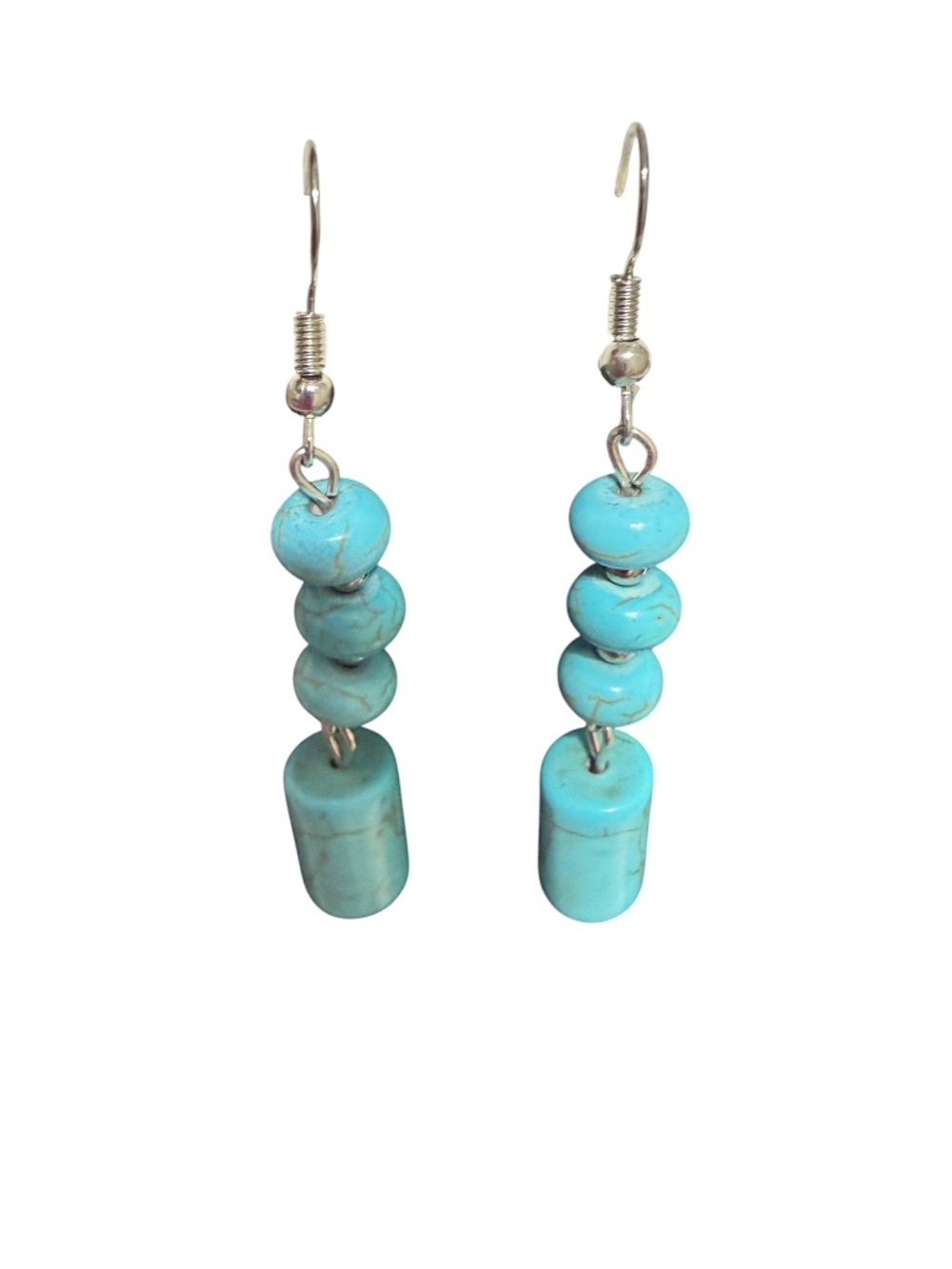 TURQUOISE BEADED DROP EARRINGS